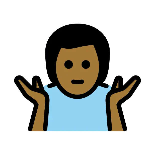 Man Shrugging: Medium-Dark Skin Tone