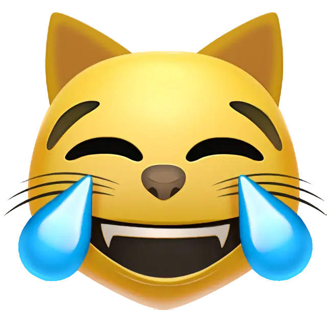 喜びの涙で猫の顔