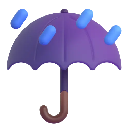带雨点的雨伞