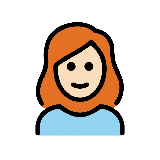 Woman: Light Skin Tone, Red Hair
