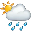 雨と雲の後ろに白い太陽