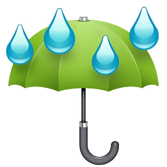 带雨点的雨伞
