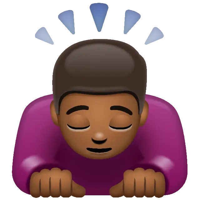 Man Bowing: Medium-Dark Skin Tone