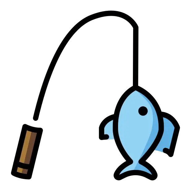 釣り竿と魚